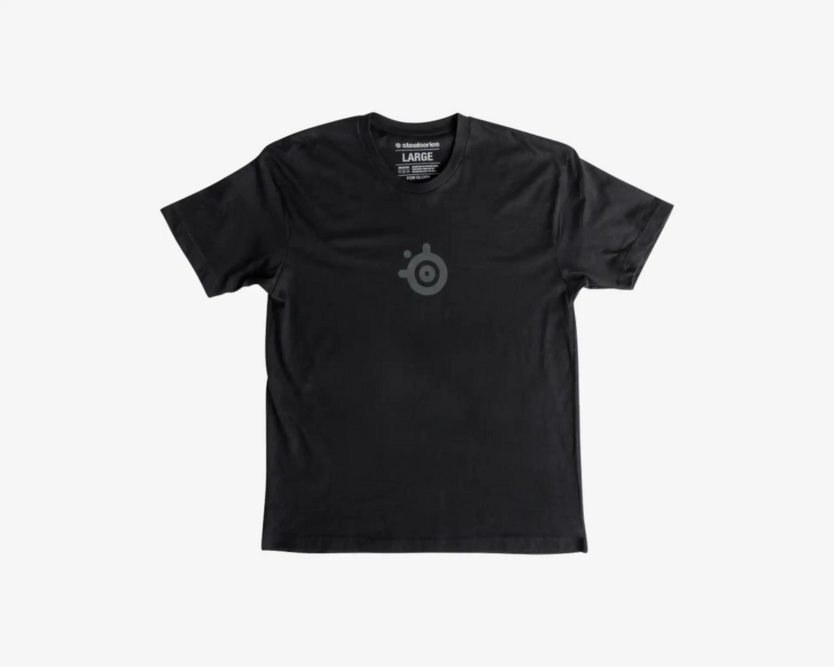 Men's T-Shirt: Black-on-Black Logo: L